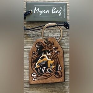 MYRA BAG “Prairie Palomino” Leather Horse Key Fob.